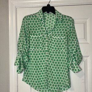 Express Green Button Down Shirt Portofino top limes